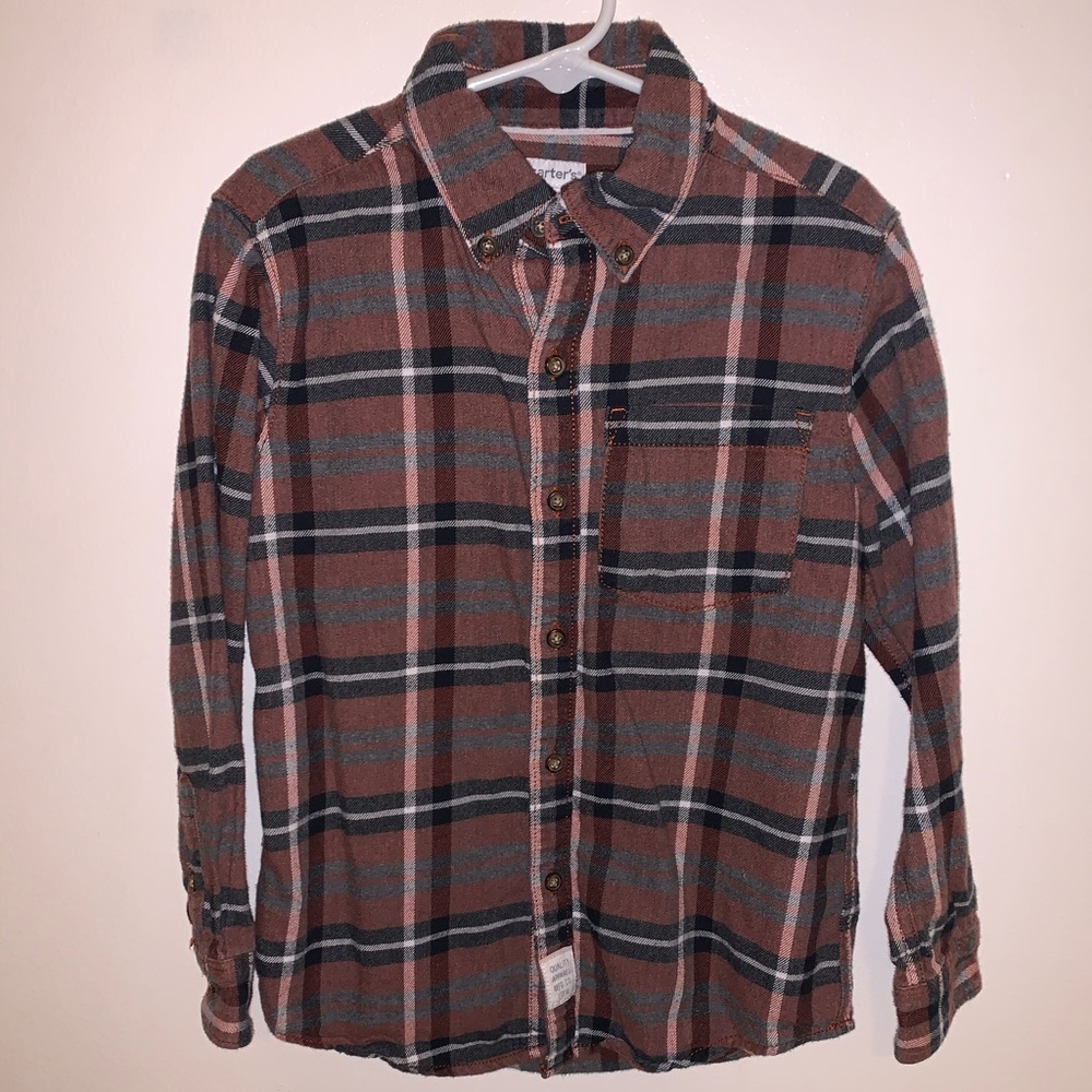 Boy’s flannel button-up long sleeve shirt